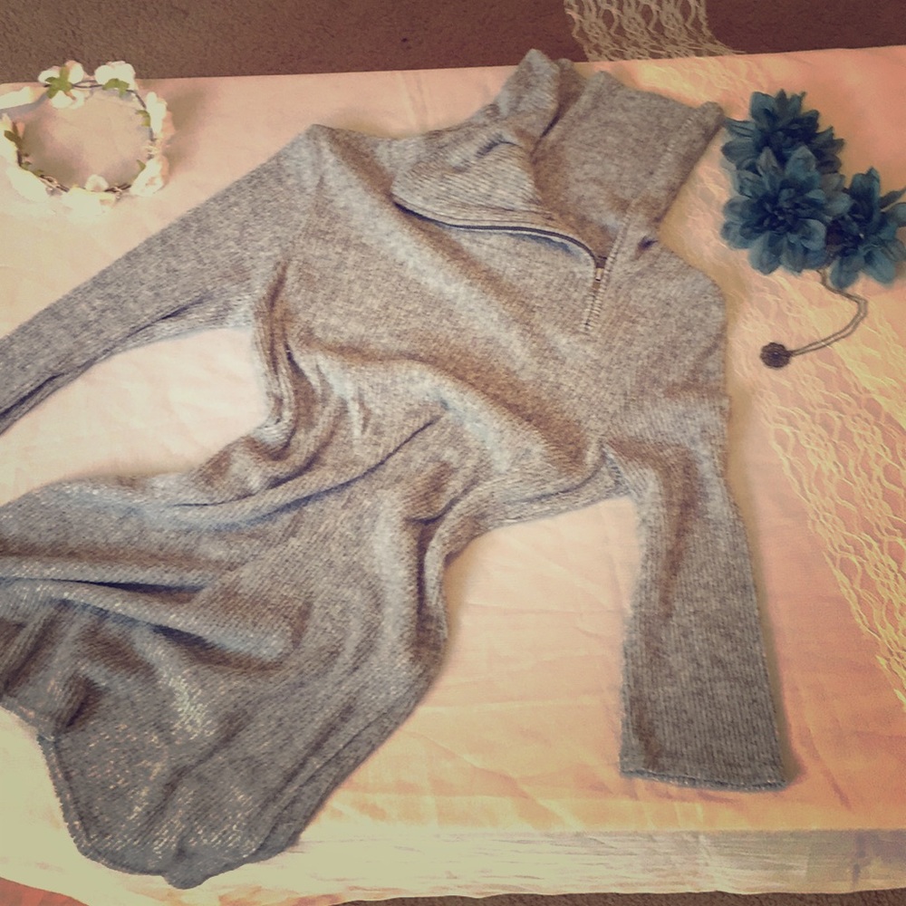 Asymmetrical Grey Sweater Tunic